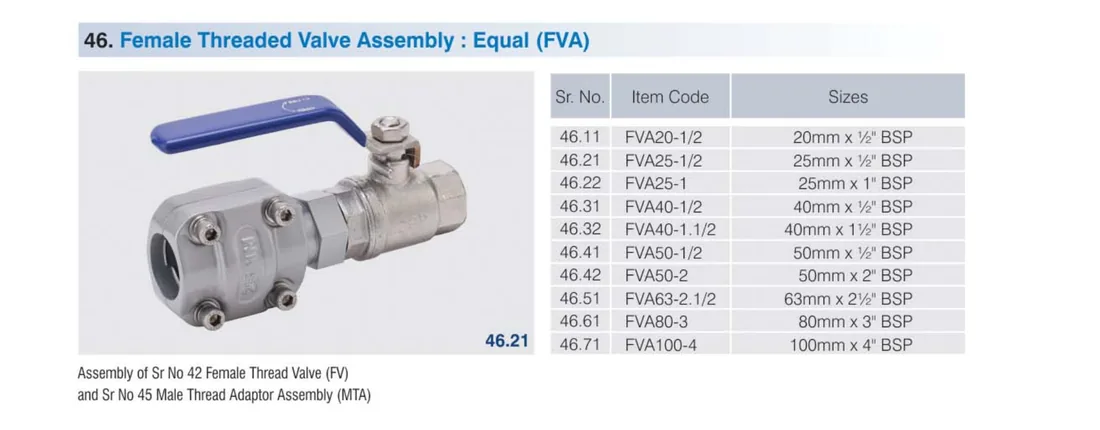 SecureAir female threaded valve assembly FVA photo