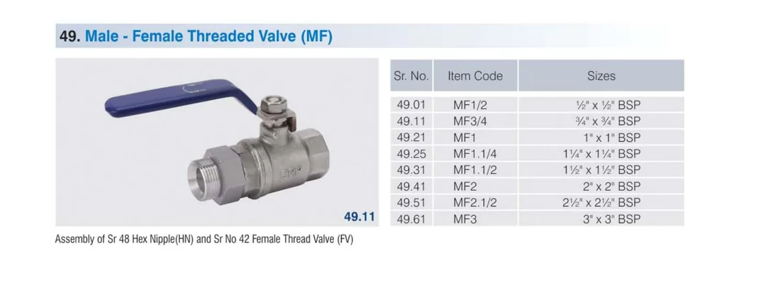 SecureAir male-female threaded valve MF photo